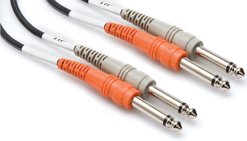Hosa Technology 2 x 6.35mm TS/2 x 6.35mm TS 1м 2 x 6,35 мм 2 x 6,35 мм TS Черный аудио кабель