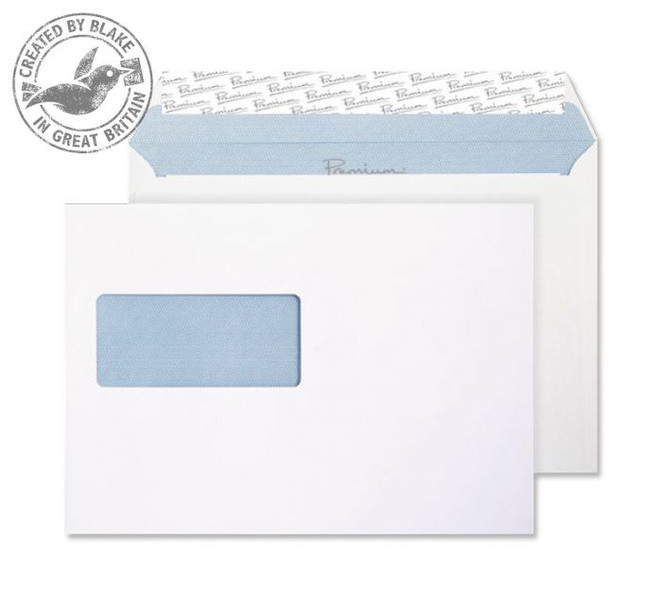Blake Premium Office Ultra White Wove Wallet Peel and Seal Window C5 162x229mm (Pk 500)