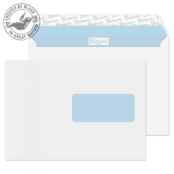 Blake Premium Office Ultra White Wove Wallet Peel and Seal French Window C5 (Pack 500)