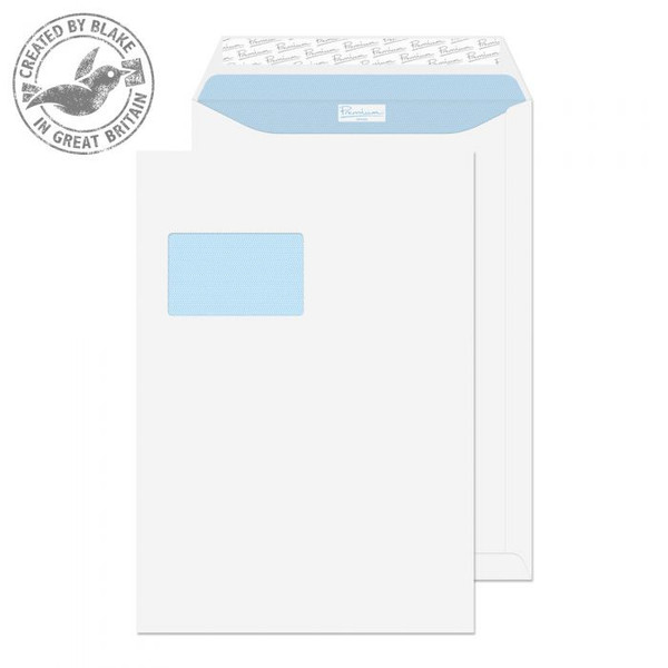 Blake Premium Office Ultra White Wove Pocket Peel and Seal German Window C4 (Pack 250)