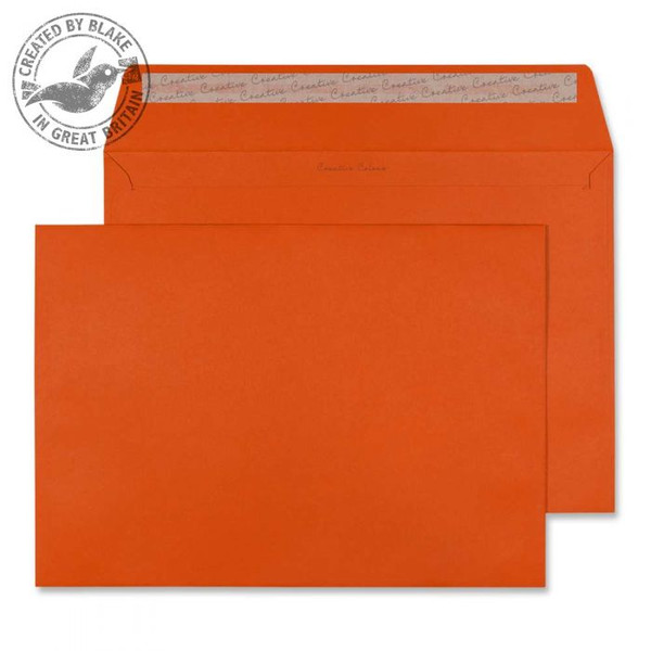 Blake Creative Colour Wallet Peel and Seal Marmalade Orange C4 229×324mm 120gsm (Pack 10)