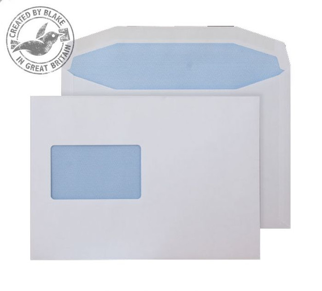 Blake Purely Everyday White Window Gummed Mailing Wallet C5+ 162x238mm 90gsm (Pack 500) window envelope
