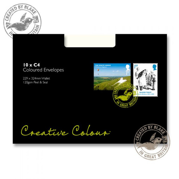 Blake Creative Colour Pocket Peel and Seal Milk White C4 324×229mm 120gsm (Pack 10)