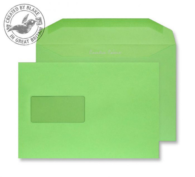 Blake Creative Colour Lime Green Gummed Wallet Window C5+ 162x235mm 120gsm (Pack 500)