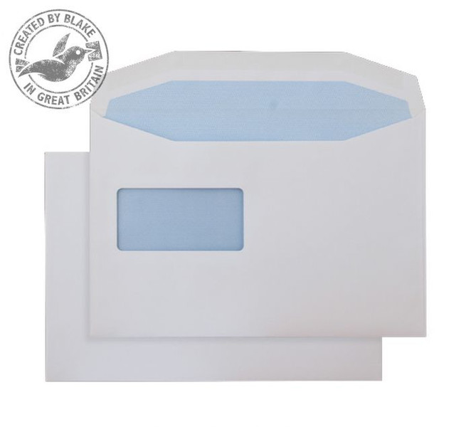 Blake Purely Everyday White Window Gummed Mailing Wallet C5 162x229mm 100gsm (Pack 500) window envelope