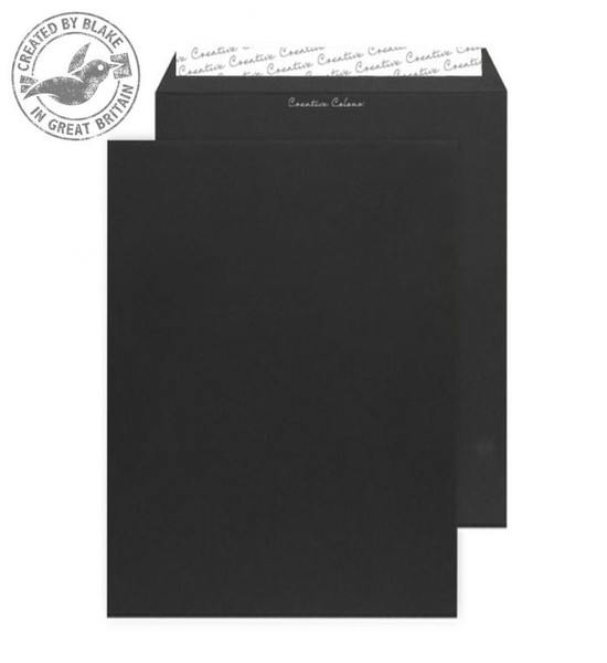 Blake Creative Colour Jet Black Peel and Seal Gusset C4 324x229x25mm 120gsm (Pack 125)