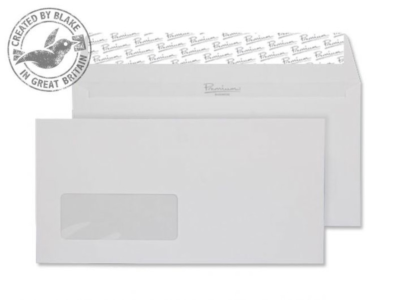 Blake Premium Business Wallet Window Peel and Seal Diamond White Laid DL 120gsm (Pk 500)