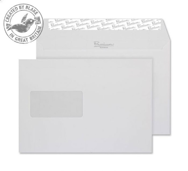 Blake Premium Business Wallet Window Peel and Seal Diamond White Laid C5 120gsm (Pk 500)