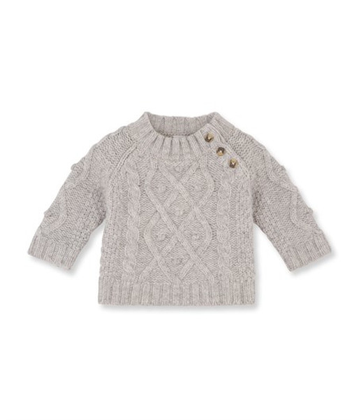 Petit Bateau 1470454010 Мальчик Pullover Полиамид, Шерсть Серый свитер для малыша/младенца