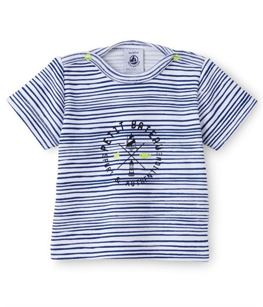 Petit Bateau 1661230000 Хлопок Синий, Белый мужская рубашка/футболка
