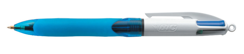 BIC 4 Colours Grip Clip-on retractable ballpoint pen Medium Black,Blue,Green,Red 12pc(s)