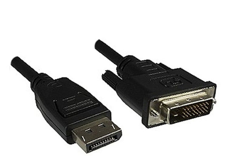 DINIC DP-DVI-2 2m DVI-D DisplayPort Schwarz Videokabel-Adapter