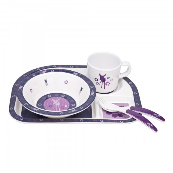 Lässig Dish Set Deer Фиолетовый, Белый набор для кормления ребенка