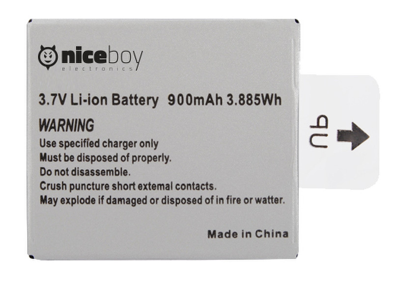 Niceboy Li-ion, 900 mAh Batterie/Akku