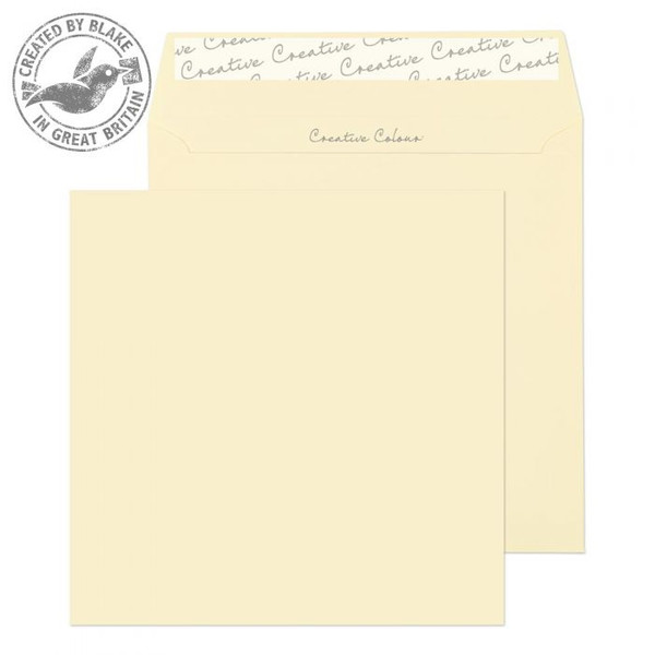 Blake Creative Colour Wallet Peel and Seal Clotted Cream 160x160mm 120gsm (Pack 500)