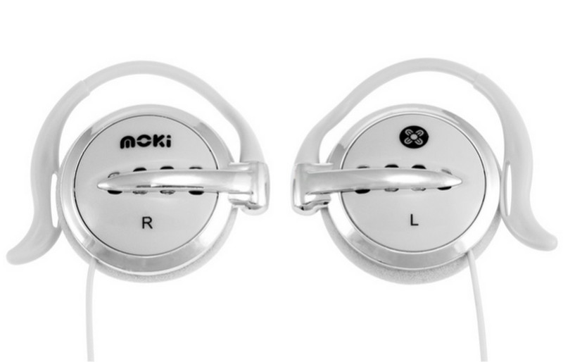 Moki Clip-on Supraaural Ear-hook Silver,White