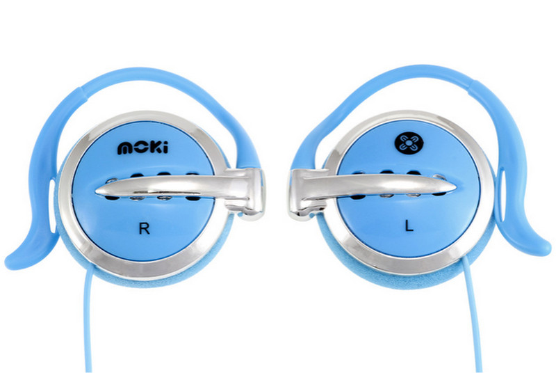 Moki Clip-on Supraaural Ear-hook Blue,Silver