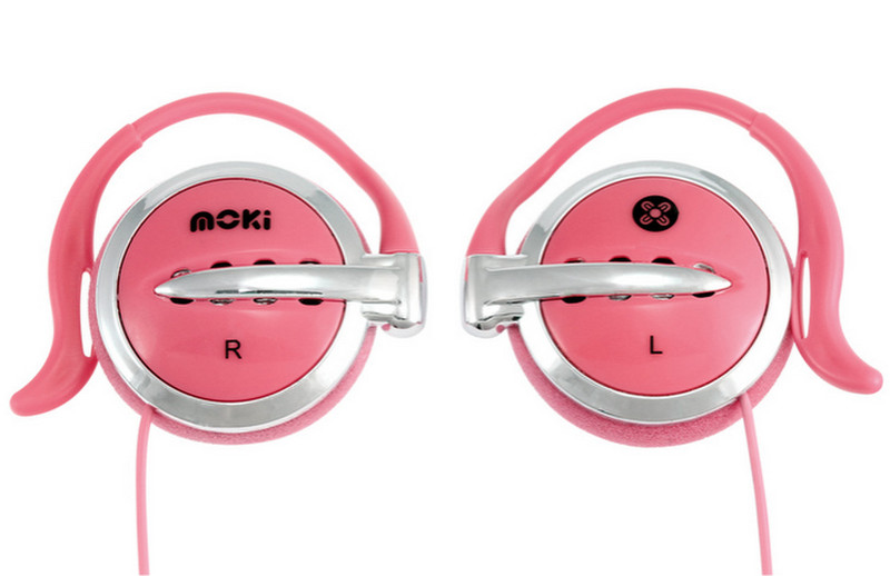 Moki Clip-on Supraaural Ear-hook Pink,Silver