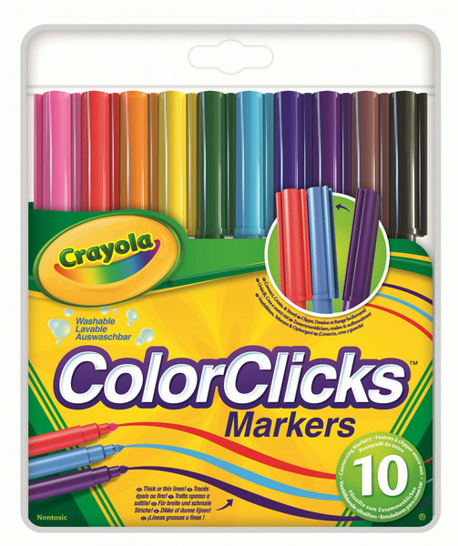 Crayola 10 Colour Clicks Markers Разноцветный фломастер
