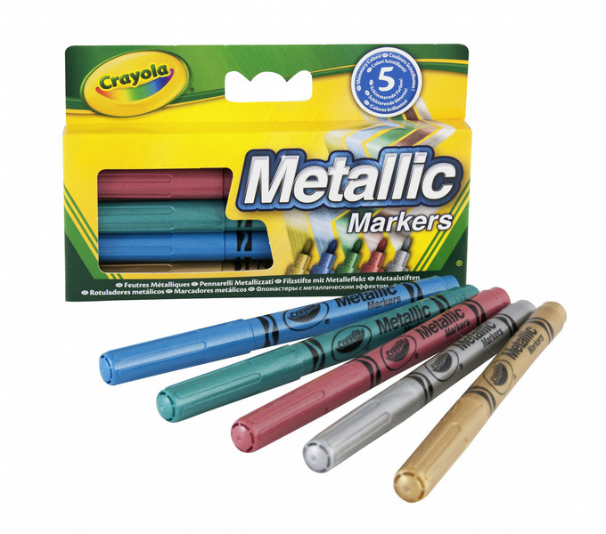 Crayola 5 Metallic Markers Разноцветный 5шт фломастер