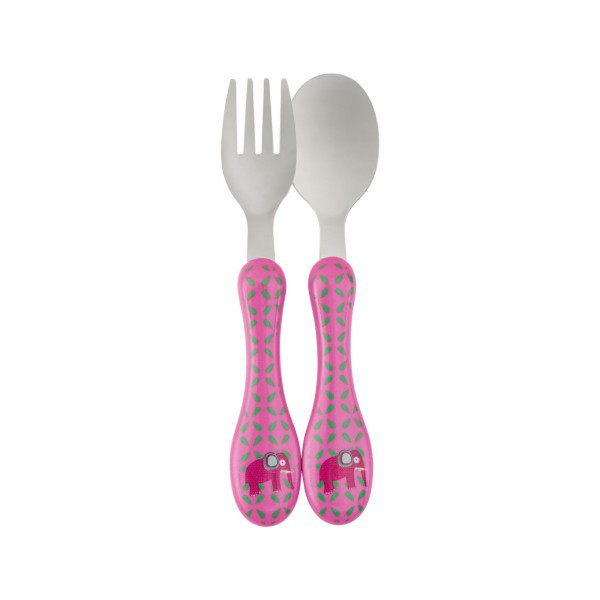 Lässig Wildlife Elephant Toddler cutlery set Pink ABS Synthetik, Edelstahl