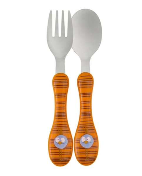 Lässig Wildlife Birdie Toddler cutlery set Orange ABS Synthetik, Edelstahl