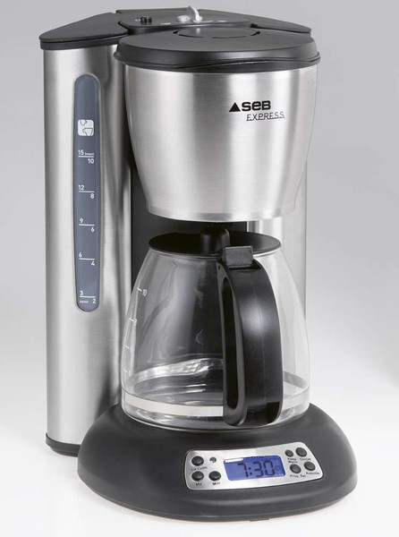 SEB Express Drip coffee maker 1.25L 12cups Black,Silver