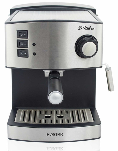 Haeger CM-85B.004A Espressomaschine 1.6l 1Tassen Edelstahl Kaffeemaschine