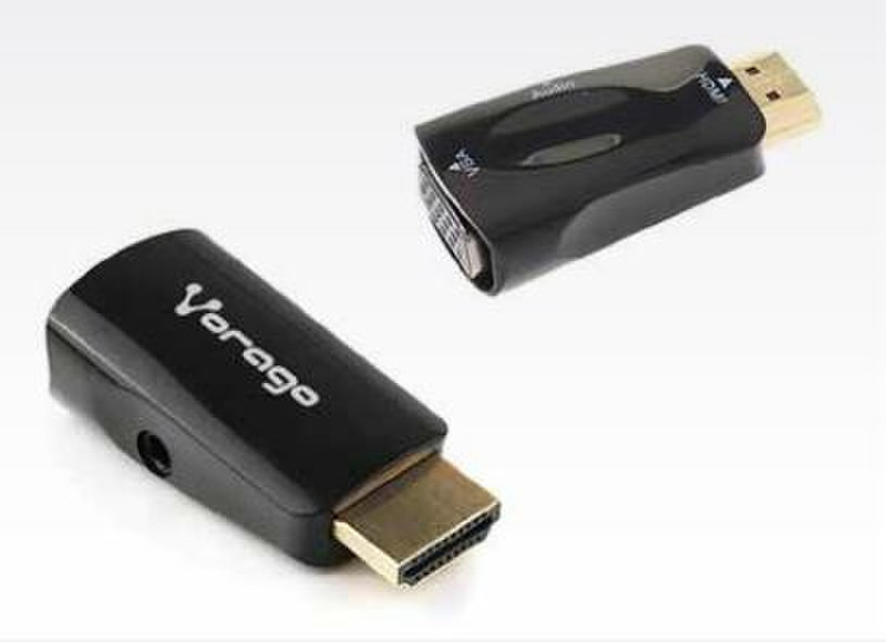 Vorago CAB-208 VGA+ Audio HDMI + Audio Черный кабельный разъем/переходник