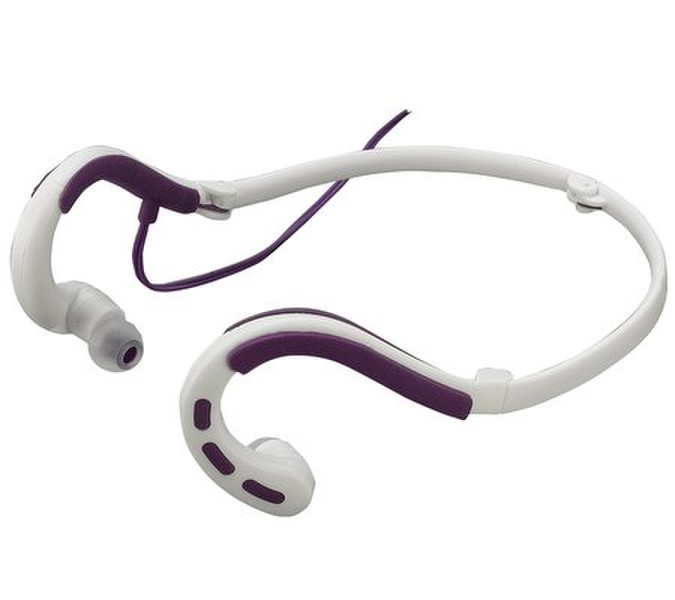 iHome iB14 Binaural Ear-hook,Neck-band Purple,White