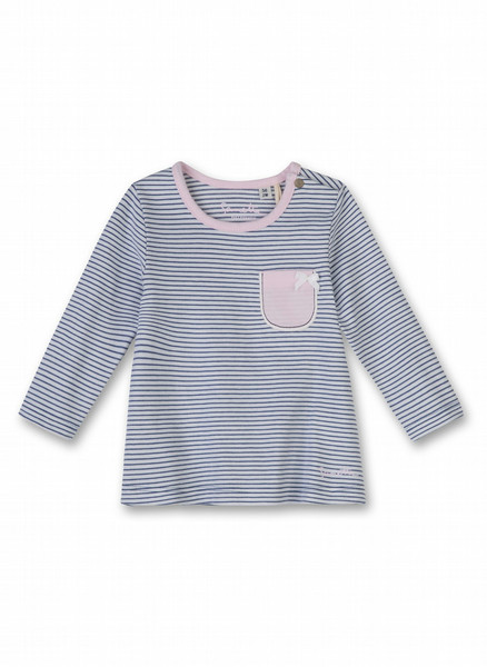 Sanetta 906097/5105-56 Девочка T-shirt Хлопок Синий, Белый рубашка/футболка для малыша