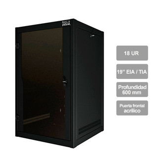 NCS Jaguar 1GP-18-1A-58-60-2N Wall mounted 18U Black rack