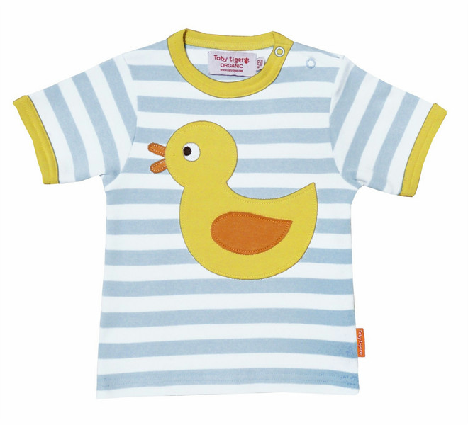 Toby Tiger Organic Cotton Duck Applique Short Sleeve T-Shirt