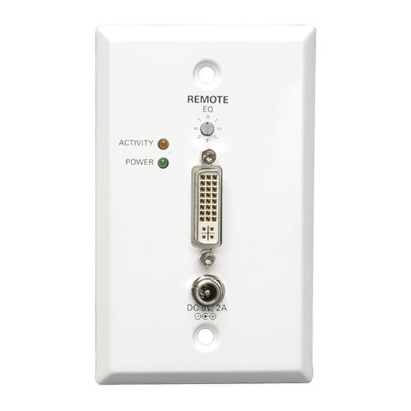 Tripp Lite DVI over Cat5/6 Extender, Extended-Range Video Wallplate Receiver, 1920 x 1080 @ 60 Hz, Up to 200 Ft, RJ45 Keystone Jack