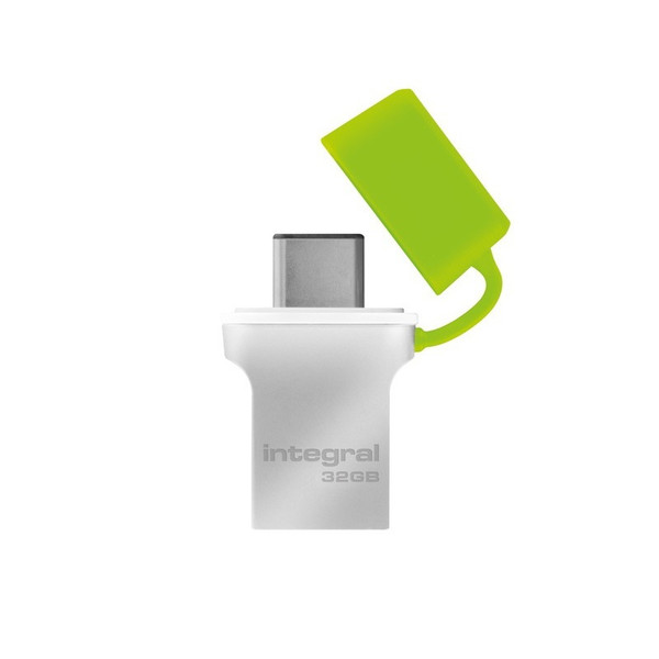 Integral FUSION 32GB USB 3.0 (3.1 Gen 1) Type-A/Type-C Green,Silver USB flash drive