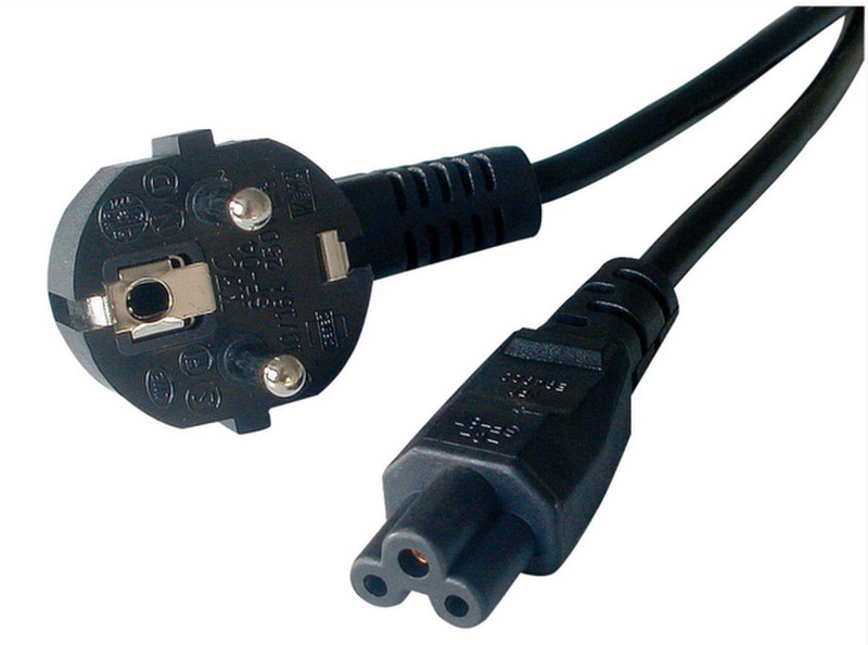 Uniformatic 3m CEE 7/7 - C5 3m C5 coupler CEE7/7 Schuko Black power cable
