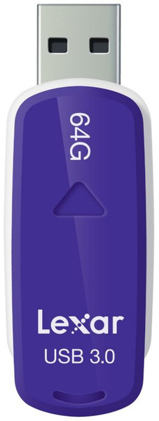Lexar JumpDrive S37 64GB 64ГБ USB 3.0 (3.1 Gen 1) Type-A Фиолетовый, Белый USB флеш накопитель