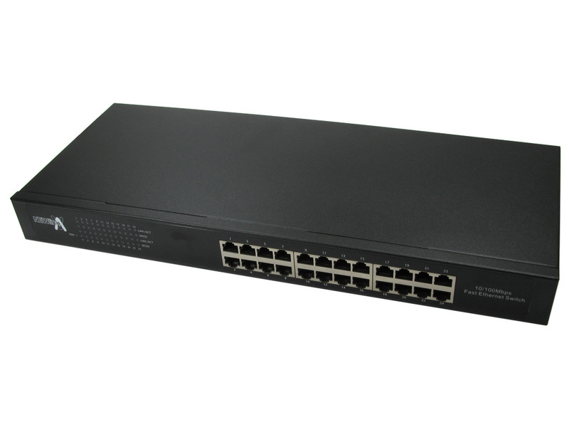 Cables Direct NLHUB-24FE Неуправляемый L2 40G Ethernet Черный сетевой коммутатор