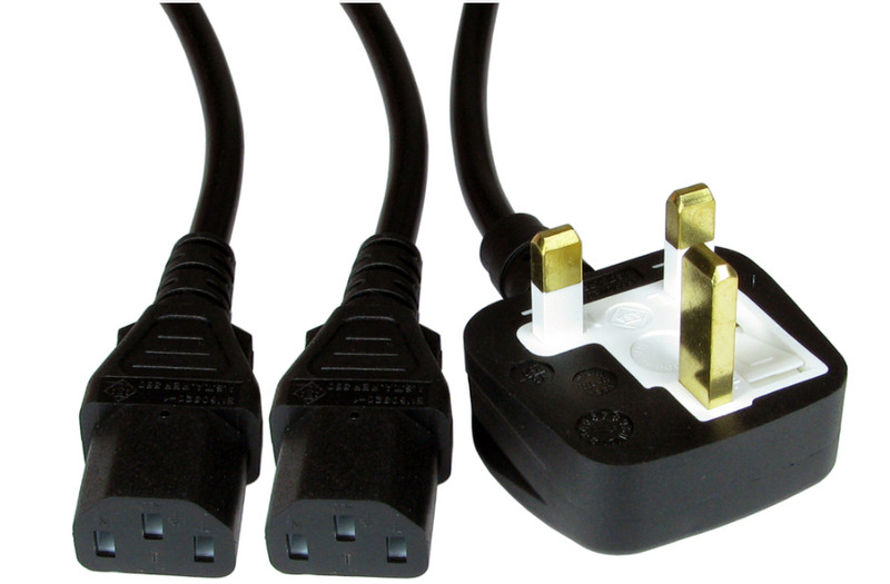 Cables Direct RB-333W 1.8m C13 coupler Schwarz Stromkabel
