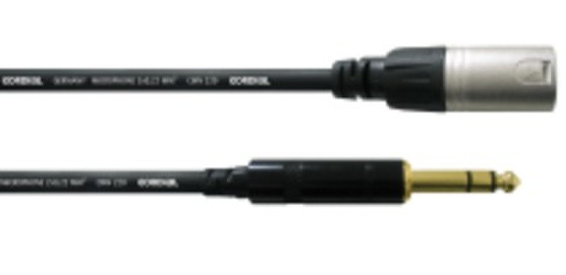 Cordial CFM 3 MV 3m XLR (3-pin) 6.35mm Schwarz, Silber Audio-Kabel