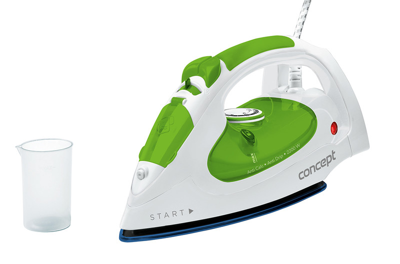 Concept ZN-8012 Dry & Steam iron Ceramic soleplate 2200W Green,White iron