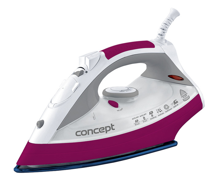 Concept ZN-8032 Dry & Steam iron Ceramic soleplate 2200W Violet,White iron