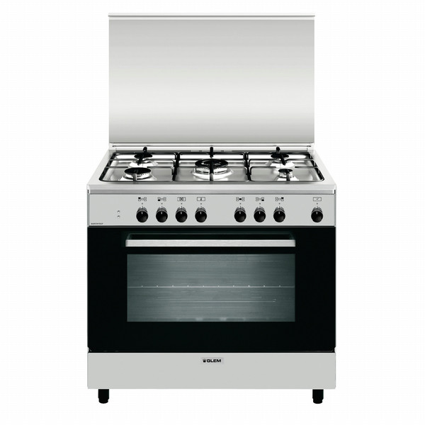 Glem A965MI6 Freestanding Gas hob A Black,Stainless steel cooker