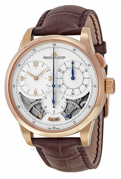 Jaeger-LeCoultre Duometre Silver Dial 18kt Rose Gold Brown