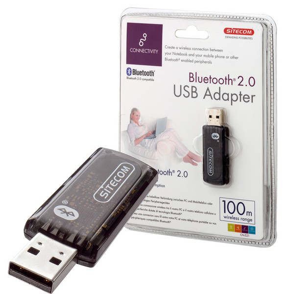 Sitecom Bluetooth 2.0 USB Adapter - 100m 3Mbit/s Netzwerkkarte