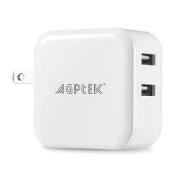AGPtek Dual Port USB Travel Wall Charger Для помещений Белый
