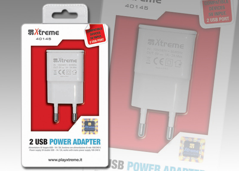 Xtreme 40145 Indoor White mobile device charger