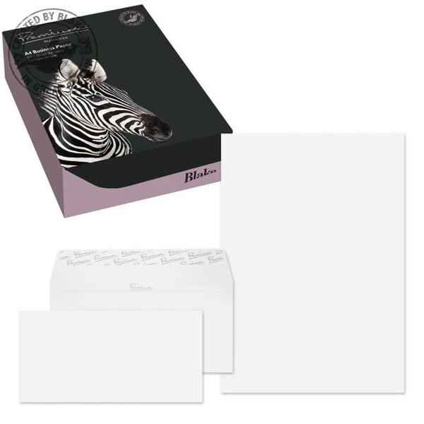 Blake Premium Business SOHO High White Wove 120gsm Paper A4 Pk 250 and Envelopes DL Pk 50