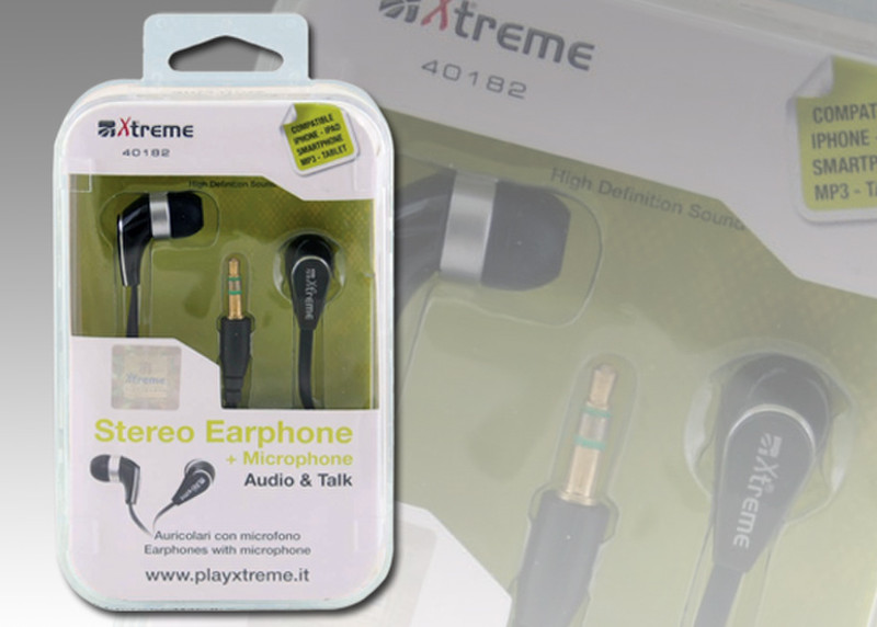 Xtreme 40182 Binaural In-ear Black mobile headset