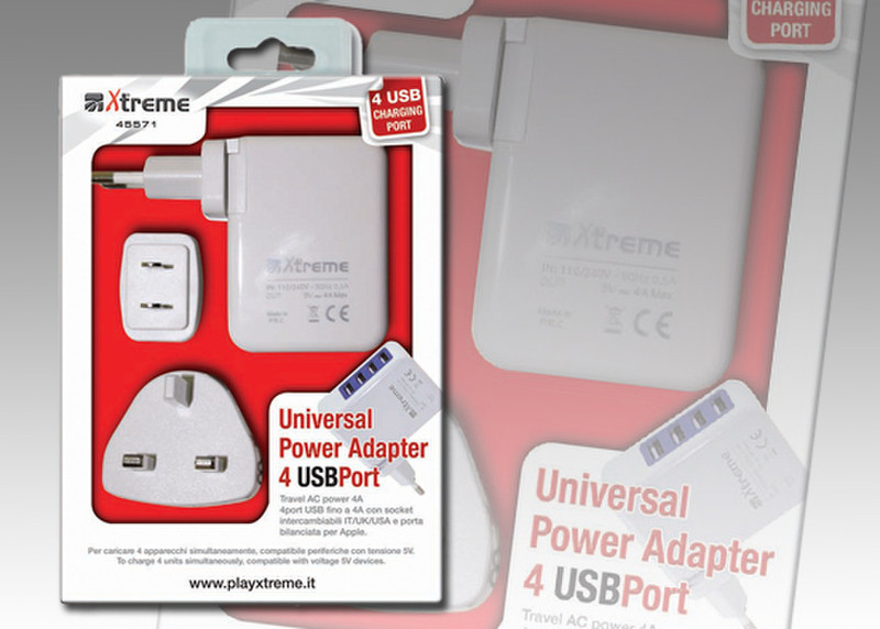 Xtreme 45571 Indoor White mobile device charger